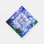 青エレガント紫フローラアジサイ スタンダードランチョンナプキン (角)