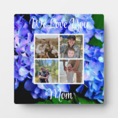 青エレガント紫フローラアジサイ フォトプラーク (正面)