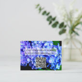 青エレガント紫フローラアジサイQRコード エンクロージャーカード (スタンド正面)