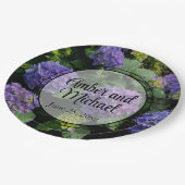 青エレガント紫フローラ園 ペーパープレート (アングル)