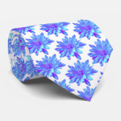 青エレガント紫フローラ ネクタイ (ロール)