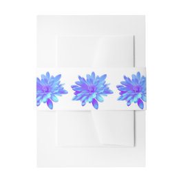 青エレガント紫フローラ 招待状ベリーバンド