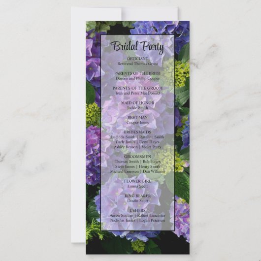 青エレガント紫マゼンタグリーンフローラアジサイ (裏面)