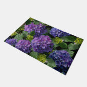 青エレガント紫マゼンタグリーンフローラアジサイ ドアマット (アングル)