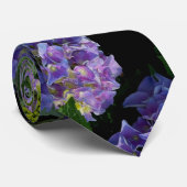 青エレガント紫マゼンタグリーンフローラアジサイ ネクタイ (ロール)