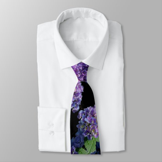 青エレガント紫マゼンタグリーンフローラアジサイ ネクタイ (タイ)