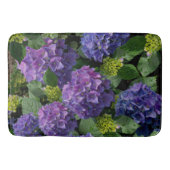 青エレガント紫マゼンタグリーンフローラアジサイ バスマット (正面)
