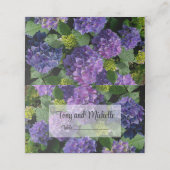 青エレガント紫マゼンタグリーンフローラアジサイ プレイスカード (外部開封)