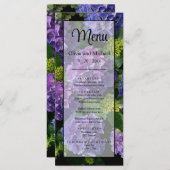 青エレガント紫マゼンタグリーンフローラアジサイ メニュー (正面/裏面)
