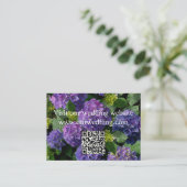 青エレガント紫マゼンタフローラあじさいQR エンクロージャーカード (スタンド正面)