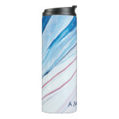 青エレガント紫大フェイク理パーソナライズされた石 タンブラー (回転左)