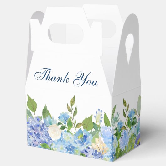 青エレガント紫陽花の水彩グリーンリー フェイバーボックス (オープン)