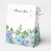 青エレガント紫陽花の水彩グリーンリー フェイバーボックス (裏面サイド)