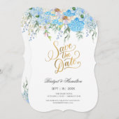 青エレガント紫陽花の水彩保存日 (正面/裏面)