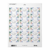 青エレガント紫陽花ウェディングRSVP住所 シール (フルシート)