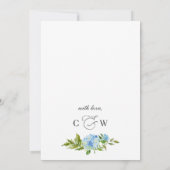 青エレガント紫陽花ウォーターカラーリハーサルディナー 招待状 (裏面)