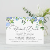 青エレガント紫陽花ウォーターカラーリハーサルディナー 招待状 (スタンド正面)