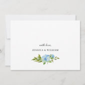 青エレガント紫陽花ウォーターカラーリハーサルディナー 招待状 (裏面)