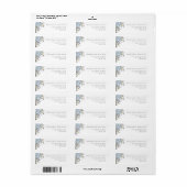 青エレガント紫陽花ウォーターカラー差出人住所 ラベル (フルシート)