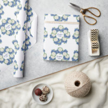 青エレガント紫陽花サマー春ベビーシャワー