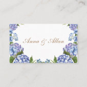 青エレガント紫陽花フローラホワイト結婚ズ プレイスカード (裏面)