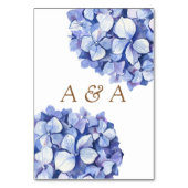 青エレガント紫陽花フローラ結婚のテーブル番号 テーブルナンバー (裏面)