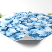 青エレガント紫陽花フローラ結婚の歓迎 ポスター (角)