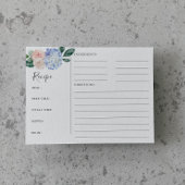 青エレガント紫陽花ブライダルシャワーレシピカード ポストカード