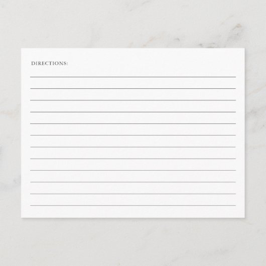 青エレガント紫陽花ブライダルシャワーレシピカード ポストカード (裏面)