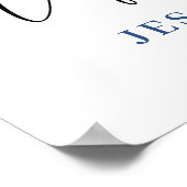 青エレガント紫陽花ユーカリハーサルディナー ポスター (角)