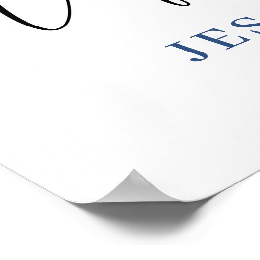 青エレガント紫陽花ユーカリハーサルディナー ポスター (角)