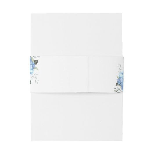 青エレガント紫陽花ユーカリプトゥスモノグラム結婚ズ 招待状ベリーバンド (裏面例)