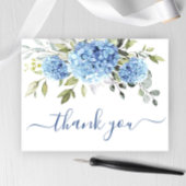 青エレガント紫陽花ユーカリ花ありがとう ポストカード