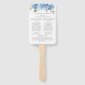 青エレガント紫陽花結婚式プログラム ハンドファン (裏面)