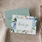 青エレガント紫陽花 |ありがとうはがき ポストカード