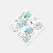 青エレガント紫陽花 スタンダードカクテルナプキン (角)
