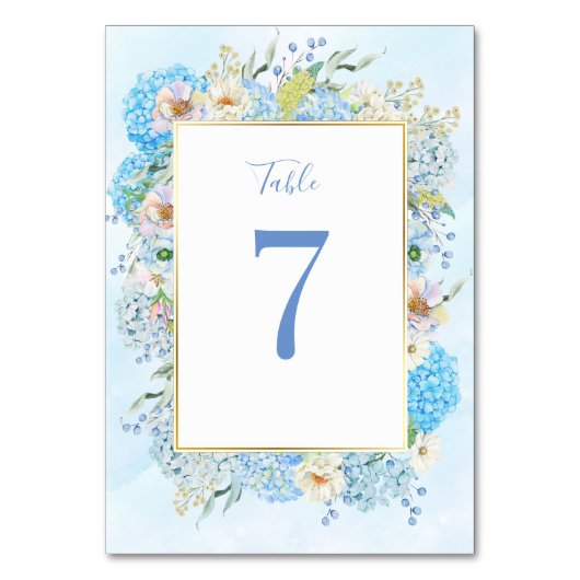 青エレガント紫陽花 テーブルナンバー (正面)