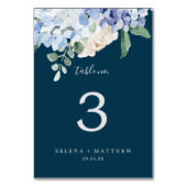 青エレガント紫陽花 |ネイビーテーブル番号 テーブルナンバー (裏面)