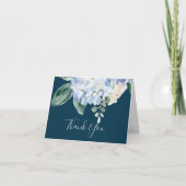 青エレガント紫陽花 |ネイビ空白のーサンキューカード サンキューカード (正面)