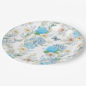 青エレガント紫陽花 ペーパープレート (アングル)