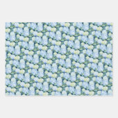 青エレガント紫陽花 ラッピングペーパーシート (正面3)