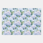 青エレガント紫陽花 ラッピングペーパーシート (正面2)