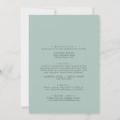 青エレガント紫陽花 |全体を白結婚く 招待状 (裏面)
