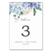 青エレガント紫陽花 |白い表の番号 テーブルナンバー (正面)