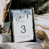 青エレガント紫陽花 |白い表の番号 テーブルナンバー