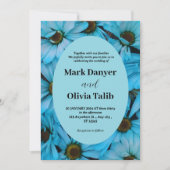 青エレガント結婚式招待状テンプレート 招待状 (正面)