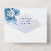 青エレガント結婚色 オールインワン招待状 (裏面)