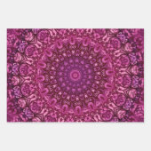 青エレガント緑と紫のフローラ ラッピングペーパーシート (正面3)