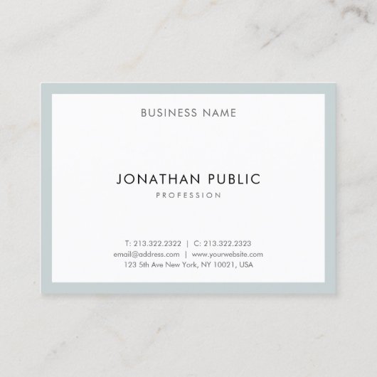 青エレガント緑のミニマルテンプレートモダン 名刺 (裏面)