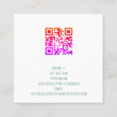 青エレガント緑の水彩化粧アーティスト スクエア名刺 (裏面)